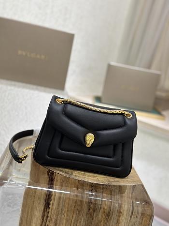 BVLGARI REVERSE MICRO TOP HANDLE BAG BEIGE 22.5X15X7CM
