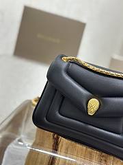 BVLGARI REVERSE MICRO TOP HANDLE BAG BLACK 22.5X15X7CM - 5