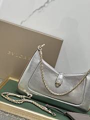 BVLGARI SERPENTI BAIA SHOULDER BAG SILVER 27.5X18X3.5CM - 6