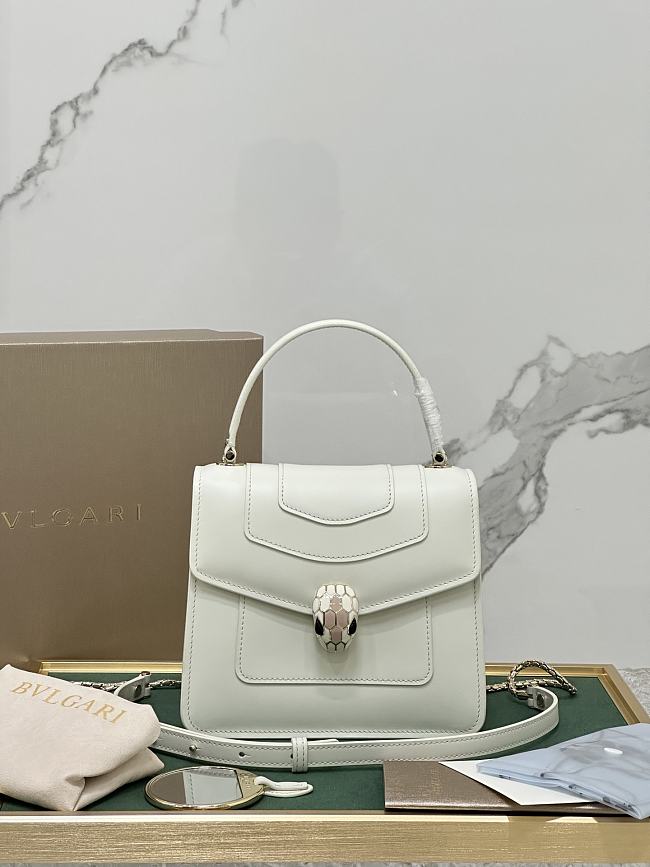 BVLGARI SERPENTI FOREVER TOP HANDEL WHITE 18X16X9CM - 1