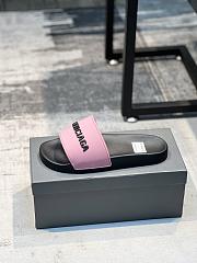 Balenciaga Pool Slide Sandal In Black Pink - 5