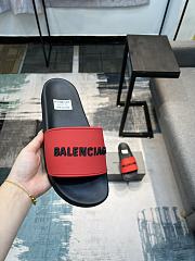 Balenciaga Pool Slide Sandal In Black Red - 4