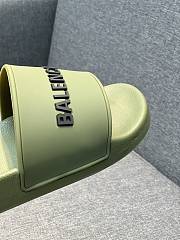 Balenciaga Pool Slide Sandal In Olive - 5