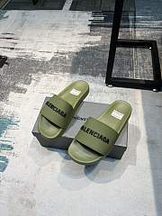 Balenciaga Pool Slide Sandal In Olive - 4