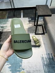 Balenciaga Pool Slide Sandal In Olive - 3