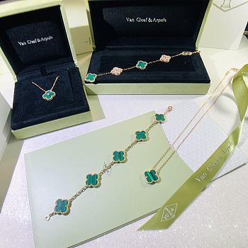 Combo Van Cleef Lucky Vintage Alhambra 5 motifs Green 