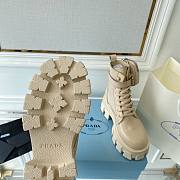 Prada Monolith leather and Re-Nylon boots with Pouch Beige - 6