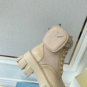 Prada Monolith leather and Re-Nylon boots with Pouch Beige - 3