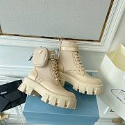 Prada Monolith leather and Re-Nylon boots with Pouch Beige - 2