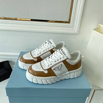 Prada Leather Sneakers White Brown