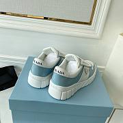 Prada Leather Sneakers White Blue - 5