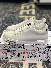 Dolce & Gabbana Calfskin Nappa Portofino Sneakers White - 4