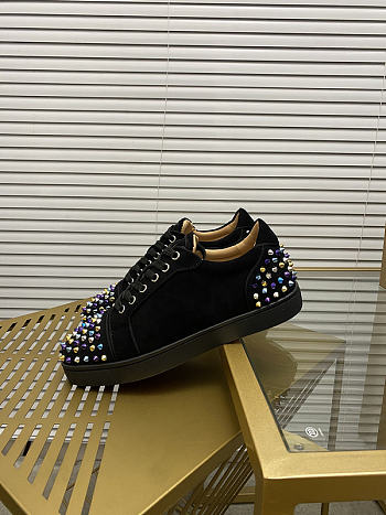 Christian Louboutin Vieira 2 Flat Black Purple 064#326
