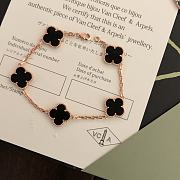 Van Cleef Vintage Alhambra Bracelet Rose Gold 5 Motifs Black - 1