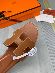 Hermes Oran Sandal Brown Leather - 5