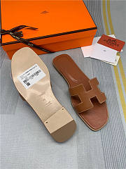 Hermes Oran Sandal Brown Leather - 3
