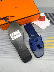 Hermes Oran Sandal Dark Blue Calfskin - 4
