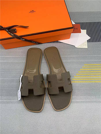 Hermes Oran Sandal étoupe Calfskin