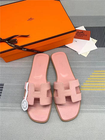 Hermes Oran Sandal Pink Calfskin