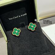 Van Cleef Earrings Gold Green 076#307 - 1