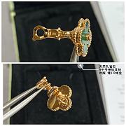 Van Cleef Earrings Gold Green 076#307 - 4