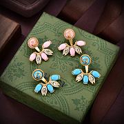 Gucci Earrings Gold Blue 075#307 - 3