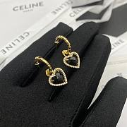 Celine Earrings Gold Black Heart 111#307 - 4
