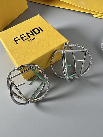 Fendi Earrings Silver Green 020#307