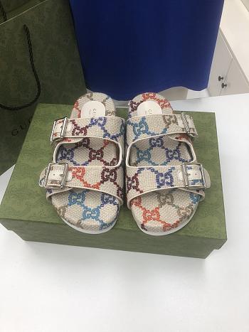 Gucci Slide Sandal with Straps Beige