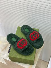 Gucci Slides Fur Green - 4