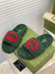 Gucci Slides Fur Green - 3