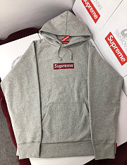 Supreme 19ss Swarovski Box Logo Hoodie Grey - 3