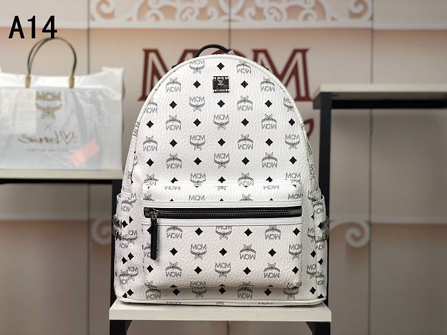 MCM Backpack White A1424  - 1