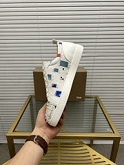 Christian Louboutin Sneaker Louis Spikes Junior White Denim - 5