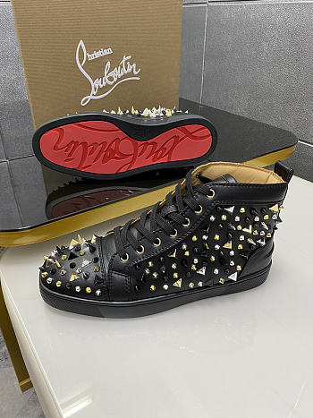 Christian Louboutin Louis Orlato Spikes Flat Black 048#326