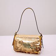 Fendi Baguette Bag Gold 6348 Size 19.5x5x11cm - 5