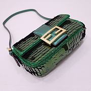 Fendi Baguette Bag Green 6348 Size 19.5x5x11cm - 4