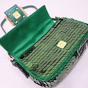 Fendi Baguette Bag Green 6348 Size 19.5x5x11cm - 3