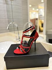 Saint Laurent Cassandre Logo Plaque Sandals Red - 6