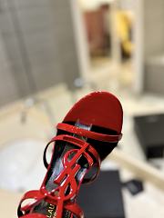 Saint Laurent Cassandre Logo Plaque Sandals Red - 4