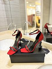 Saint Laurent Opyum Heeled Sandals Red 10.5Cm - 2