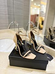 Saint Laurent Opyum Open Toe Sandals Cream 10.5cm - 5