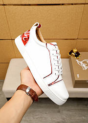 Christian Louboutin Fun Louis Junior Sneakers White Red 055#326 - 3