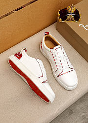 Christian Louboutin Fun Louis Junior Sneakers White Red 055#326 - 5