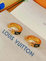 Louis Vuitton Earrings Gold Black KJ6776 - 5