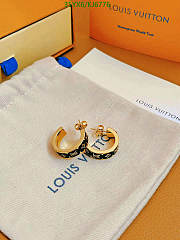 Louis Vuitton Earrings Gold Black KJ6776 - 3