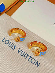 Louis Vuitton Earrings Gold Blue KJ6776 - 6