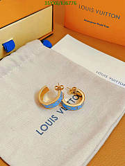 Louis Vuitton Earrings Gold Blue KJ6776 - 2