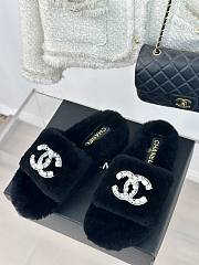 Chanel Fur Slide Black - 5