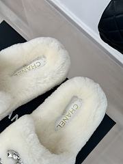 Chanel Fur Slide White - 2